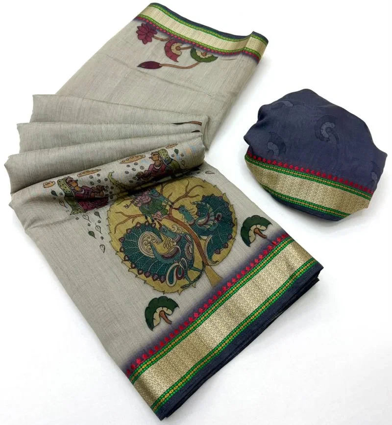 Rajyog Priyali Cotton Viscose Cotton Minakari Border Saree 2