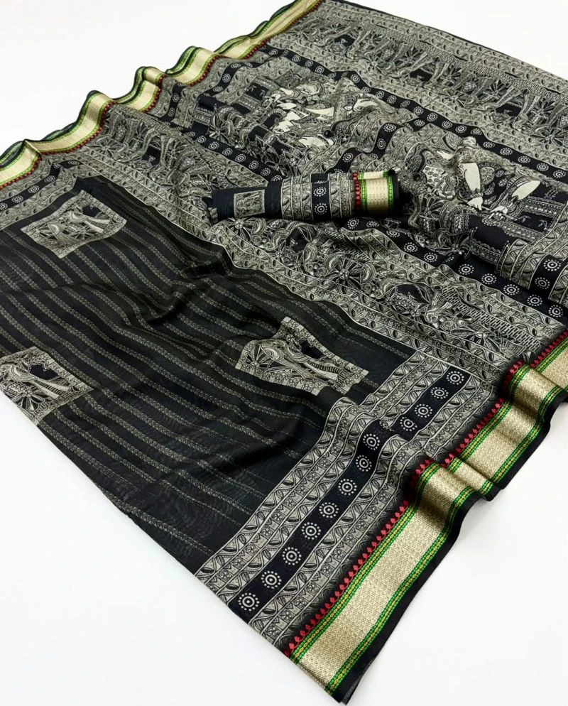 Rajyog Priyali Cotton Viscose Cotton Minakari Border Saree 22