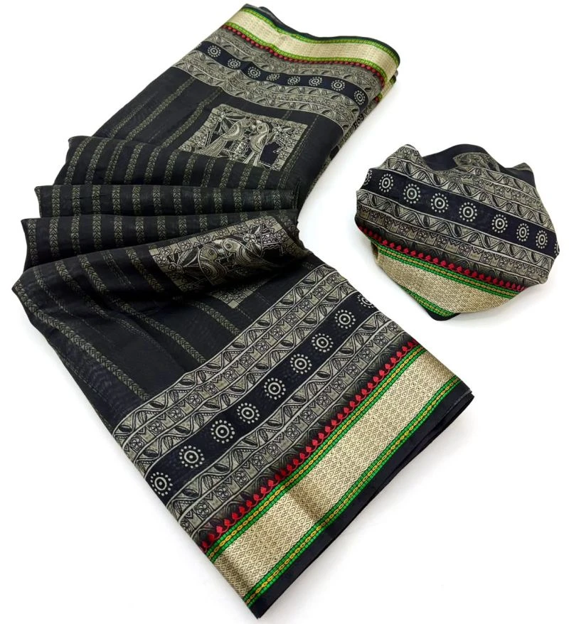 Rajyog Priyali Cotton Viscose Cotton Minakari Border Saree 3