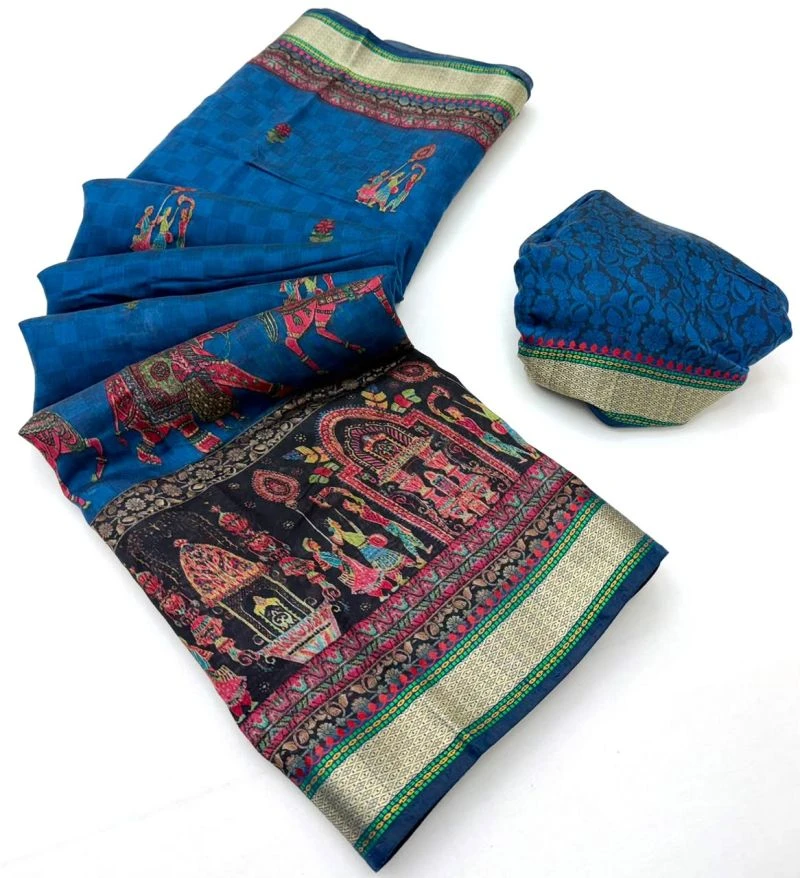 Rajyog Priyali Cotton Viscose Cotton Minakari Border Saree 8