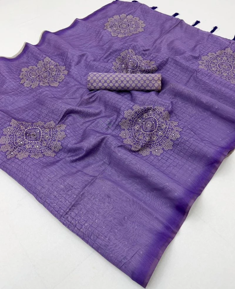 Rajyog Rang Chanderi Linen Bandhej Printed Saree Collection 3