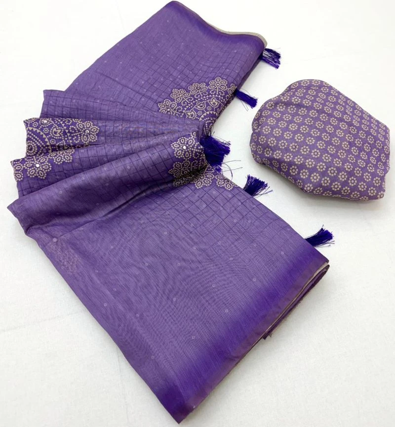 Rajyog Rang Chanderi Linen Bandhej Printed Saree Collection 5