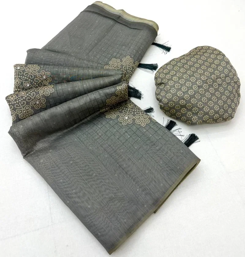 Rajyog Rang Chanderi Linen Bandhej Printed Saree Collection 7