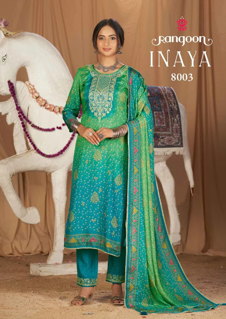 Rangoon INAYA Pure Muslin Suit With Aari Work & Swarovski Diamond Work 2