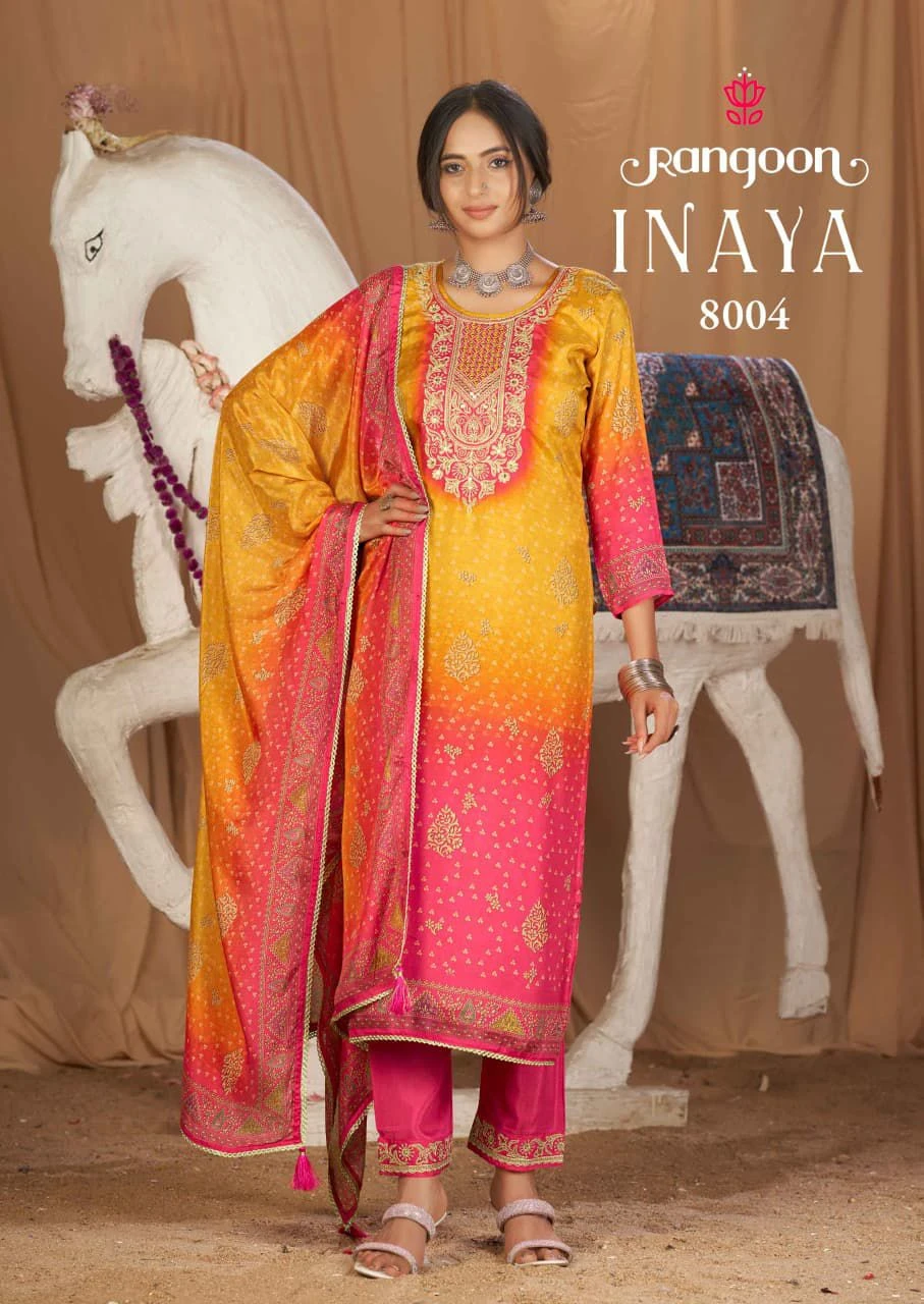 Rangoon INAYA Pure Muslin Suit With Aari Work & Swarovski Diamond Work 5