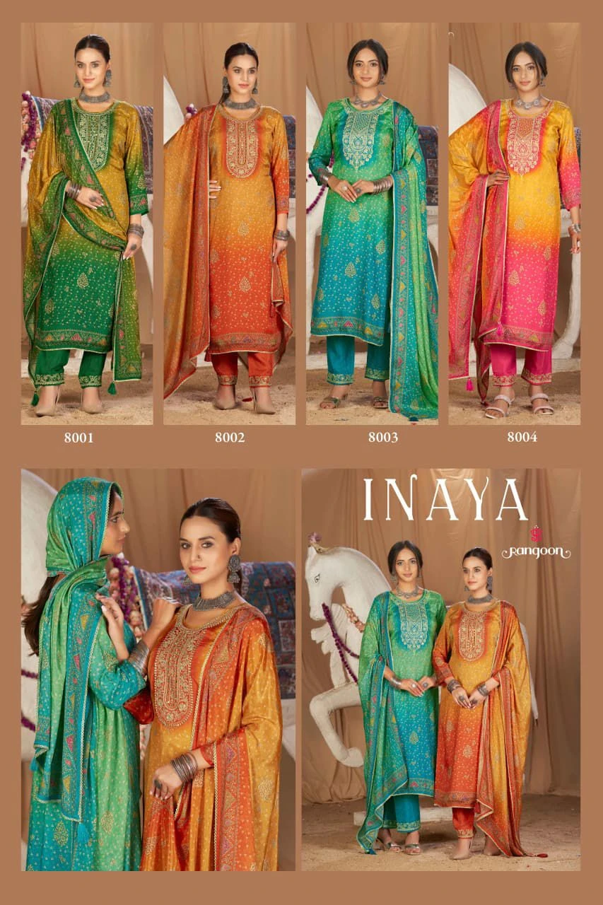 Rangoon INAYA Pure Muslin Suit With Aari Work & Swarovski Diamond Work 6