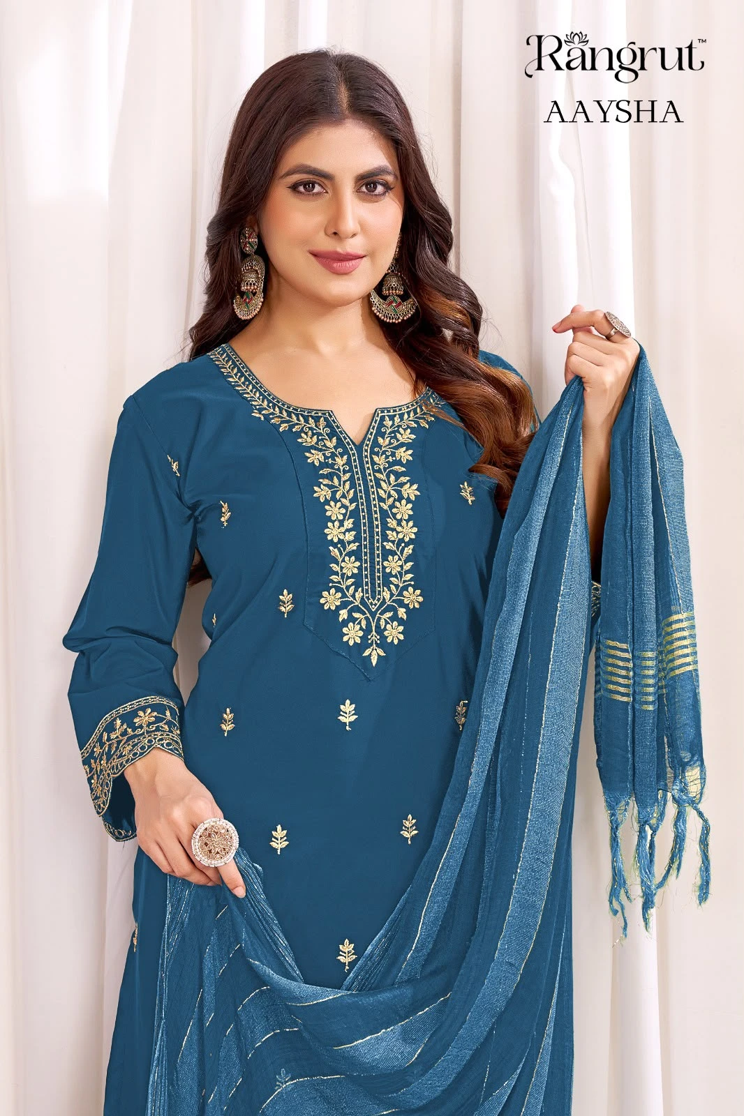 Rangrut Aaysha Malai Crape With Emroidery Work Readymade Suits 4