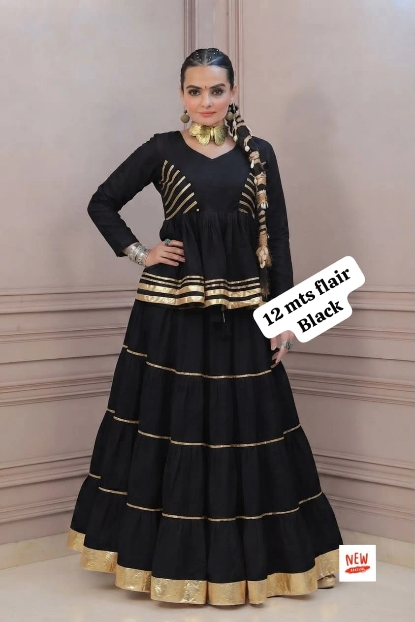 Reyon Cotton Peplum Lehenga Choli With Gota Patti And Lace Work 2