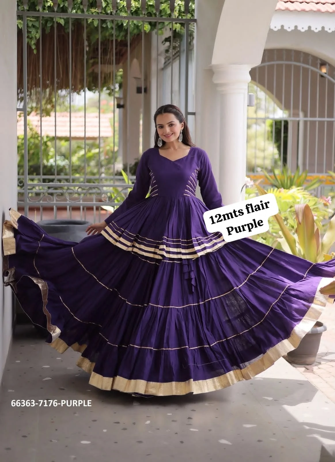 Reyon Cotton Peplum Lehenga Choli With Gota Patti And Lace Work 3
