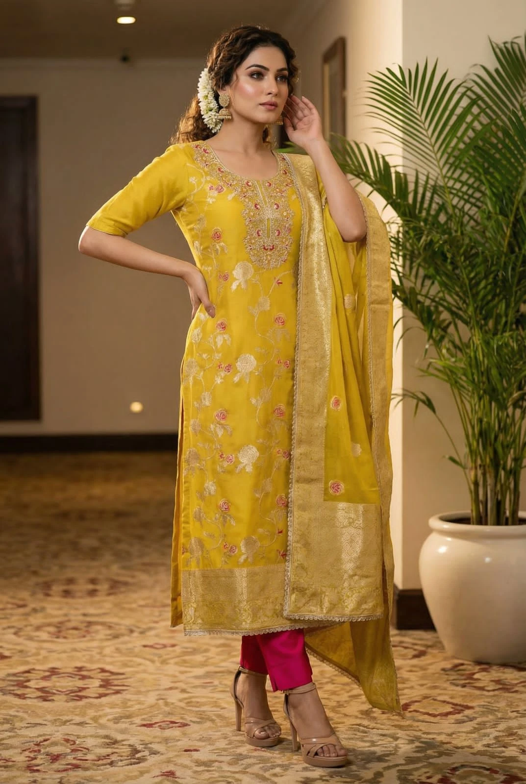 Rimzim Vol-22 Banarasi Cotton Silk Readymade Suit With Hand Work 1