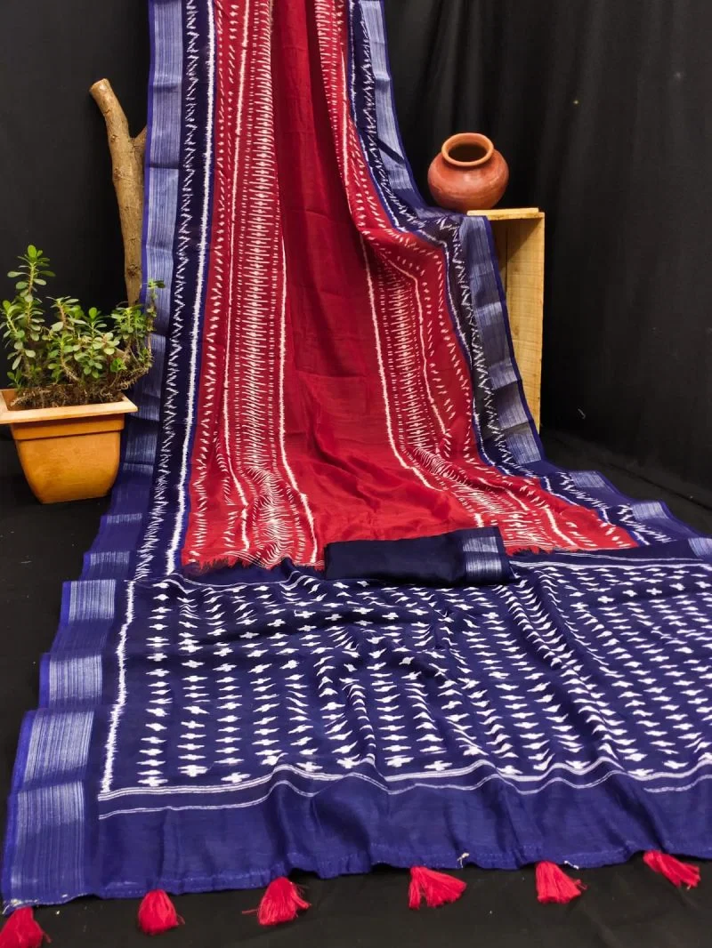 Rockstar Vol 1 Cotton Ikkat Printed Zari Border Saree Collection 2