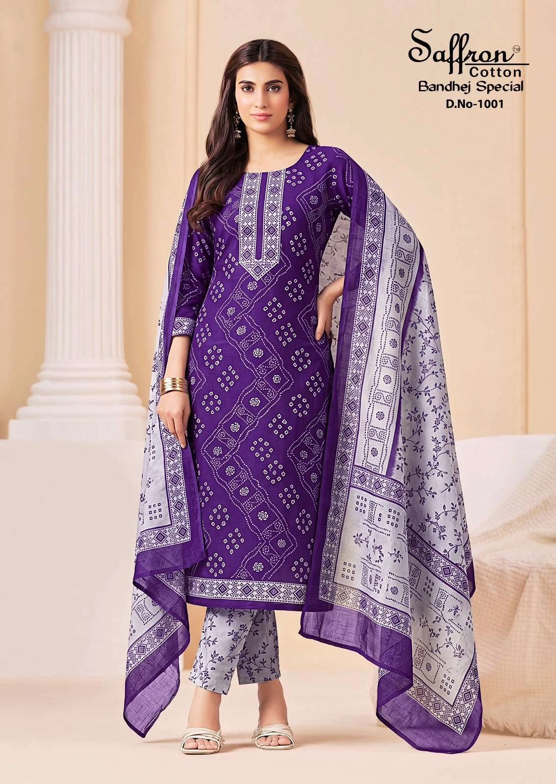 Saffron Cotton Bandhej Special 2