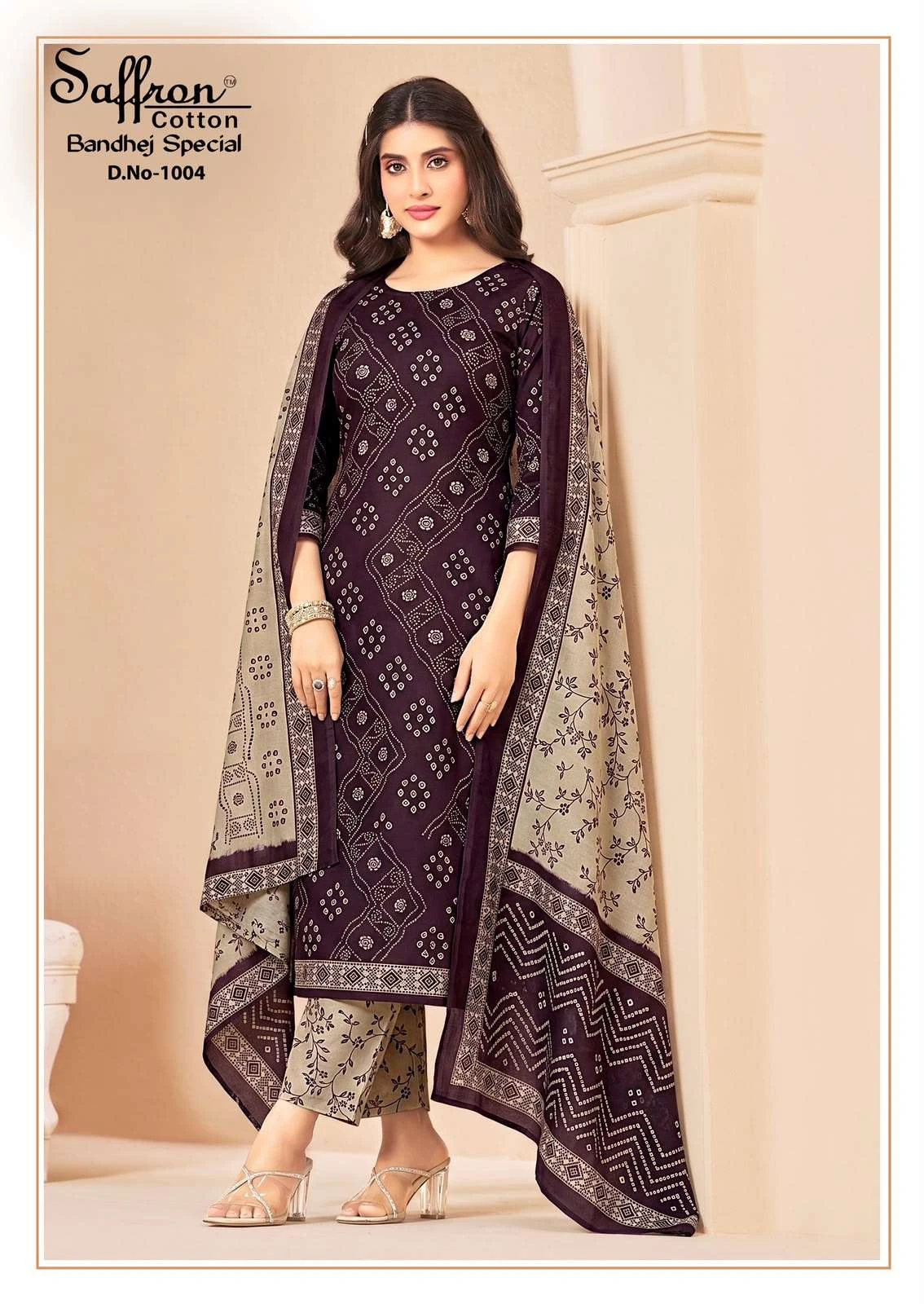 Saffron Cotton Bandhej Special 5