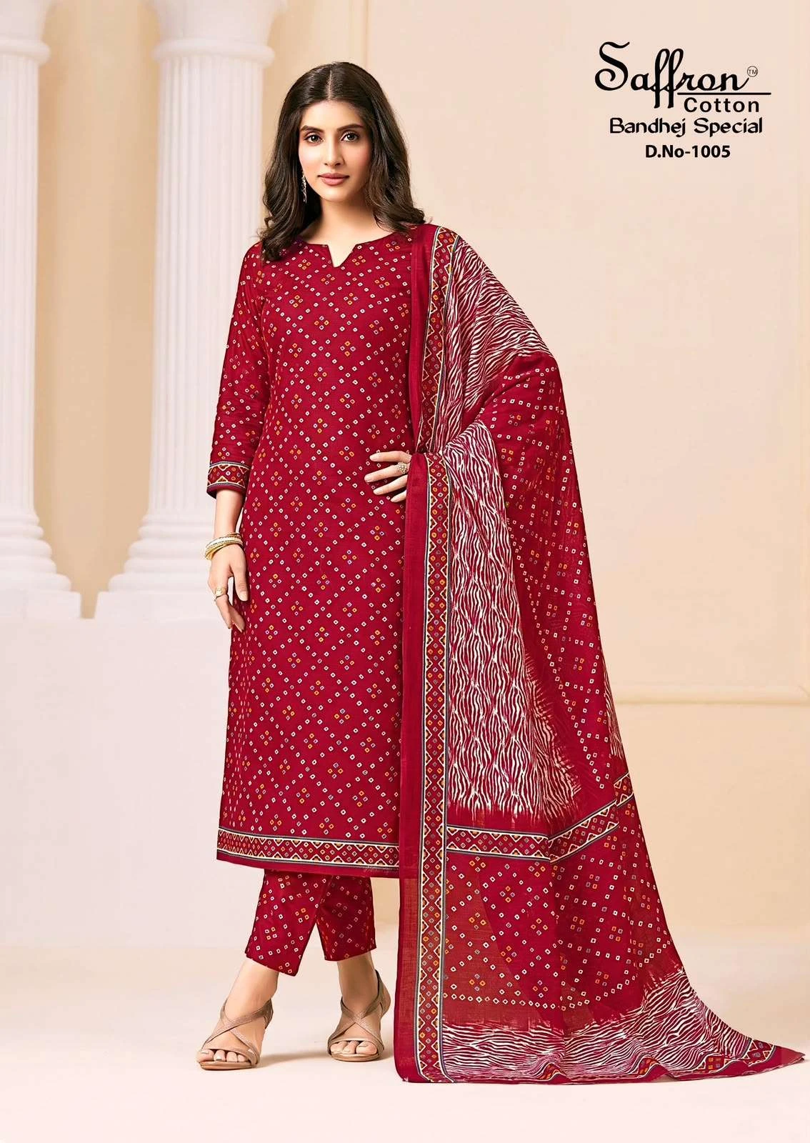 Saffron Cotton Bandhej Special 6