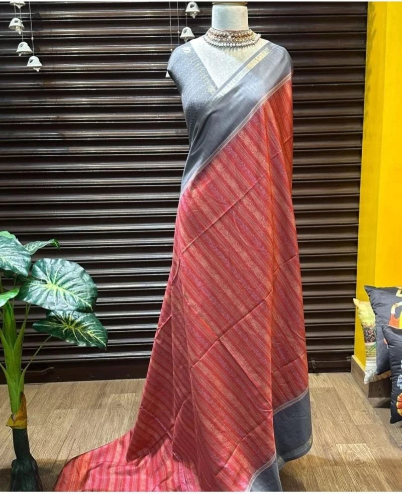Samkalin Print Soft Tusser Silk Digital Printed Saree Collection 11