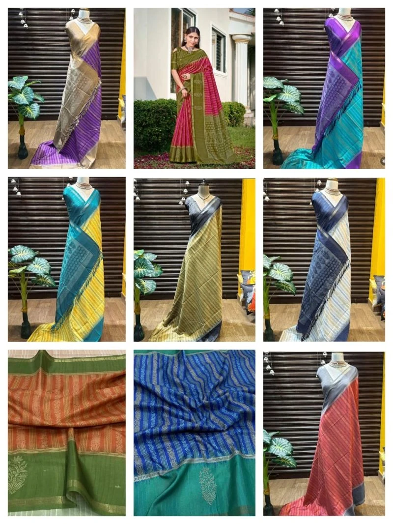 Samkalin Print Soft Tusser Silk Digital Printed Saree Collection 3