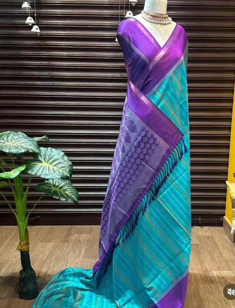 Samkalin Print Soft Tusser Silk Digital Printed Saree Collection 4