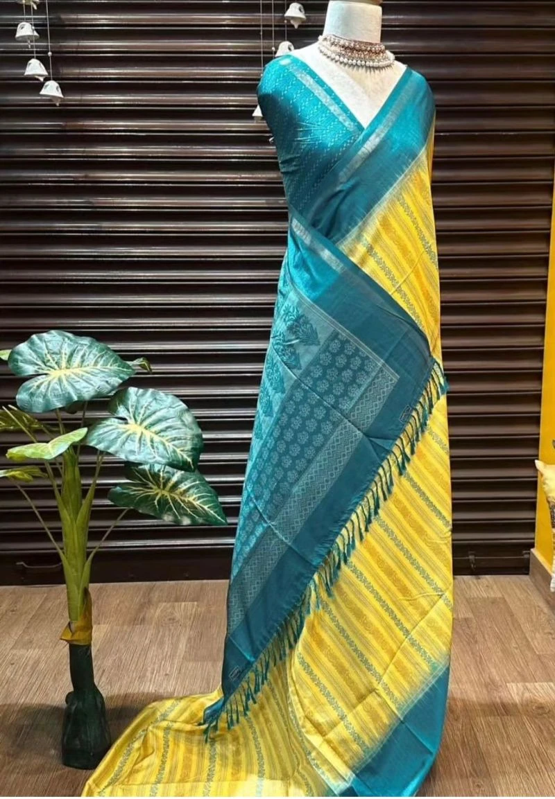 Samkalin Print Soft Tusser Silk Digital Printed Saree Collection 5
