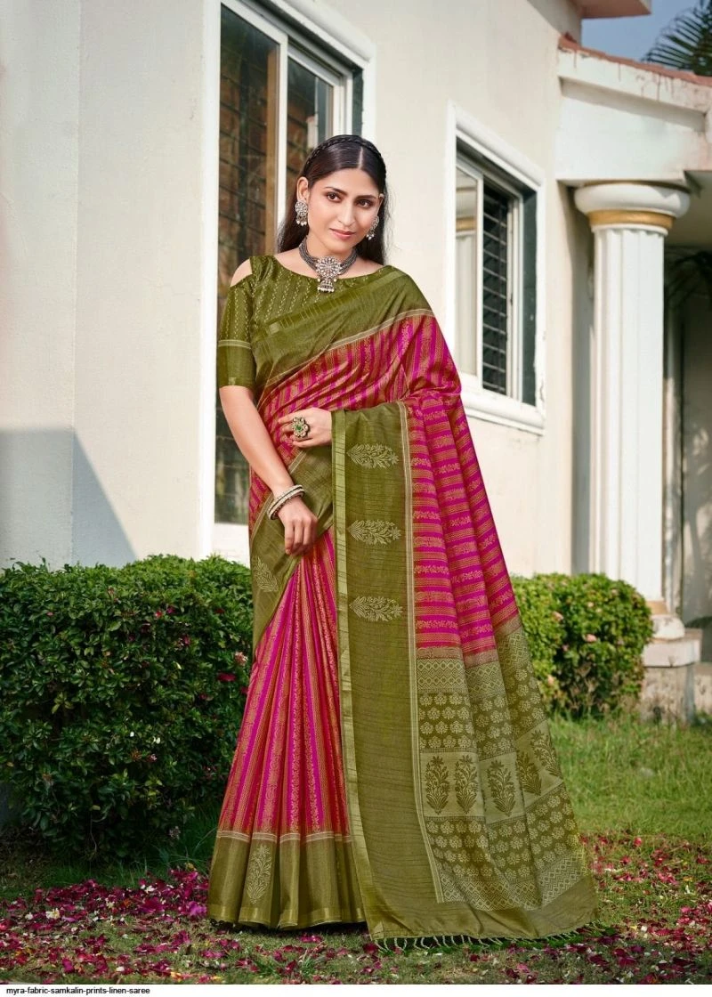 Samkalin Print Soft Tusser Silk Digital Printed Saree Collection 7