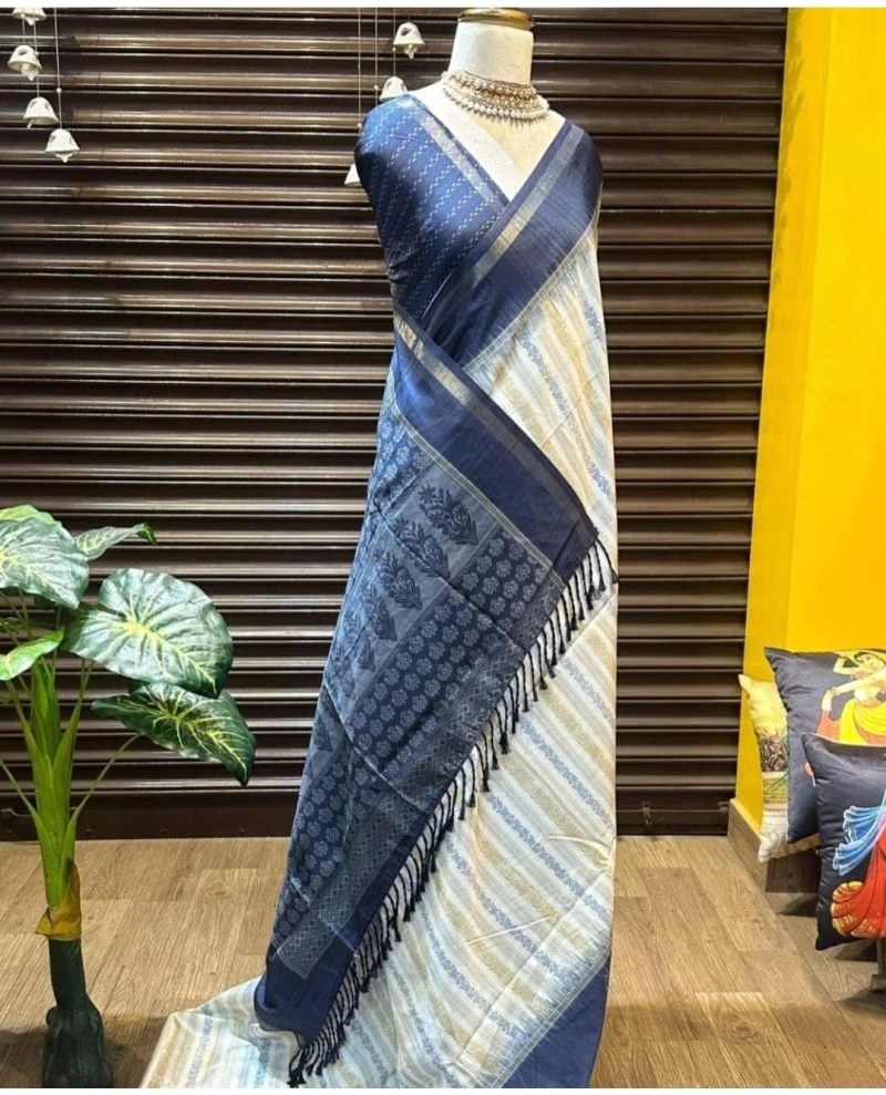 Samkalin Print Soft Tusser Silk Digital Printed Saree Collection 9