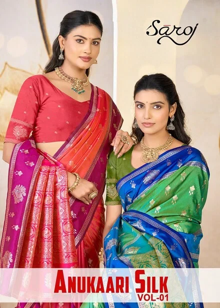 Saroj Anukaari Silk Vol 1 Pure Silk Two Tone Saree Collection 1
