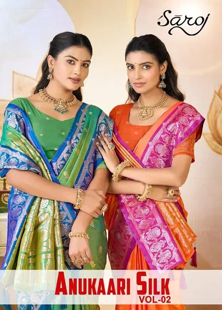 Saroj Anukaari Silk Vol 2 Pure Silk Two Tone Saree Collection