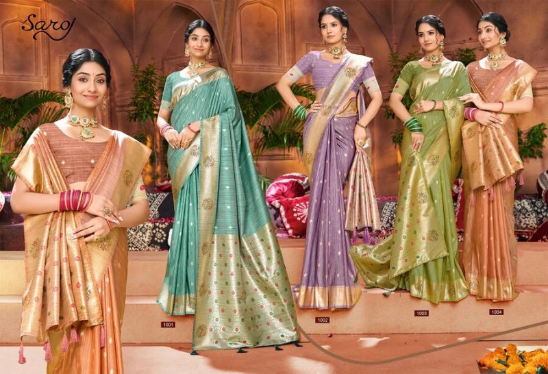 Saroj Crystal Silk Vol 4 Silk Party Wear Saree Collection 6