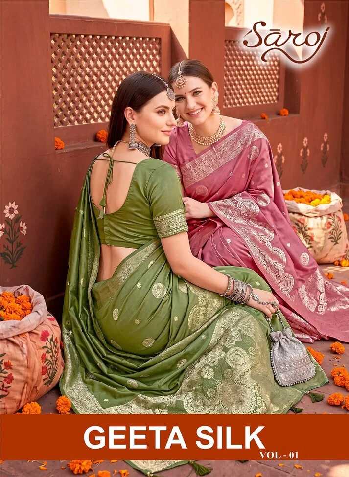 Saroj Geeta Silk Vol 1 Silk Zari Weaving Saree Collection