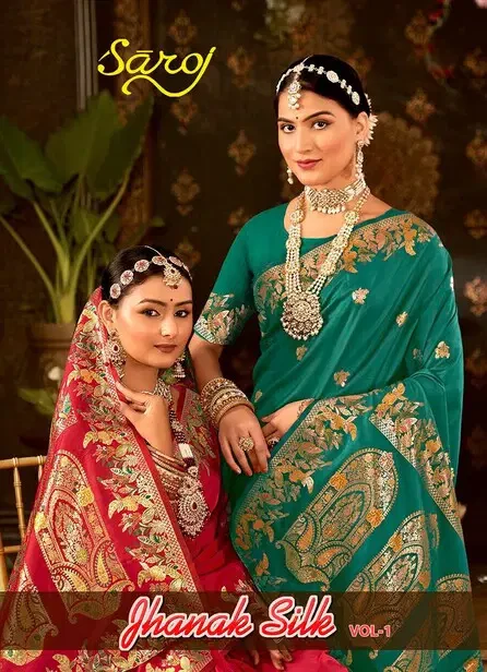 Saroj Jhanak Silk Vol 1 Silk Pashmina Designing Saree