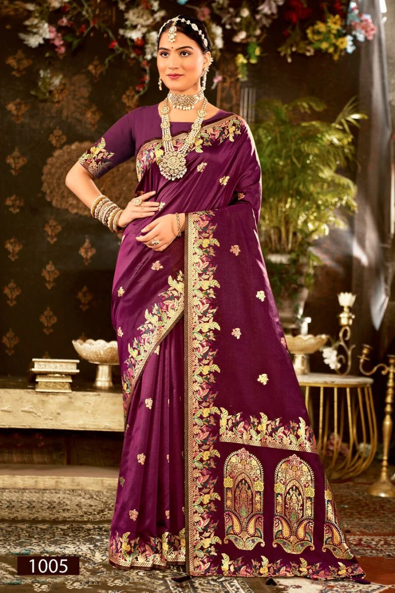 Saroj Jhanak Silk Vol 1 Silk Pashmina Designing Saree 5