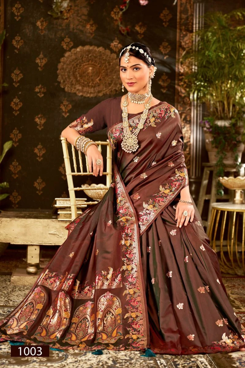 Saroj Jhanak Silk Vol 1 Silk Pashmina Designing Saree 6