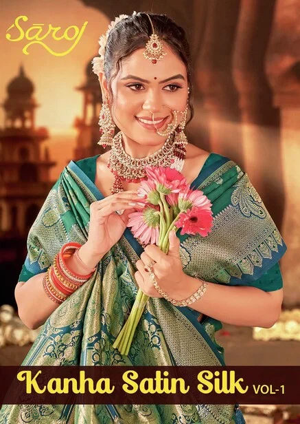Saroj Kanha Satin Silk Vol 1 Satin Silk Zari Weaving Saree