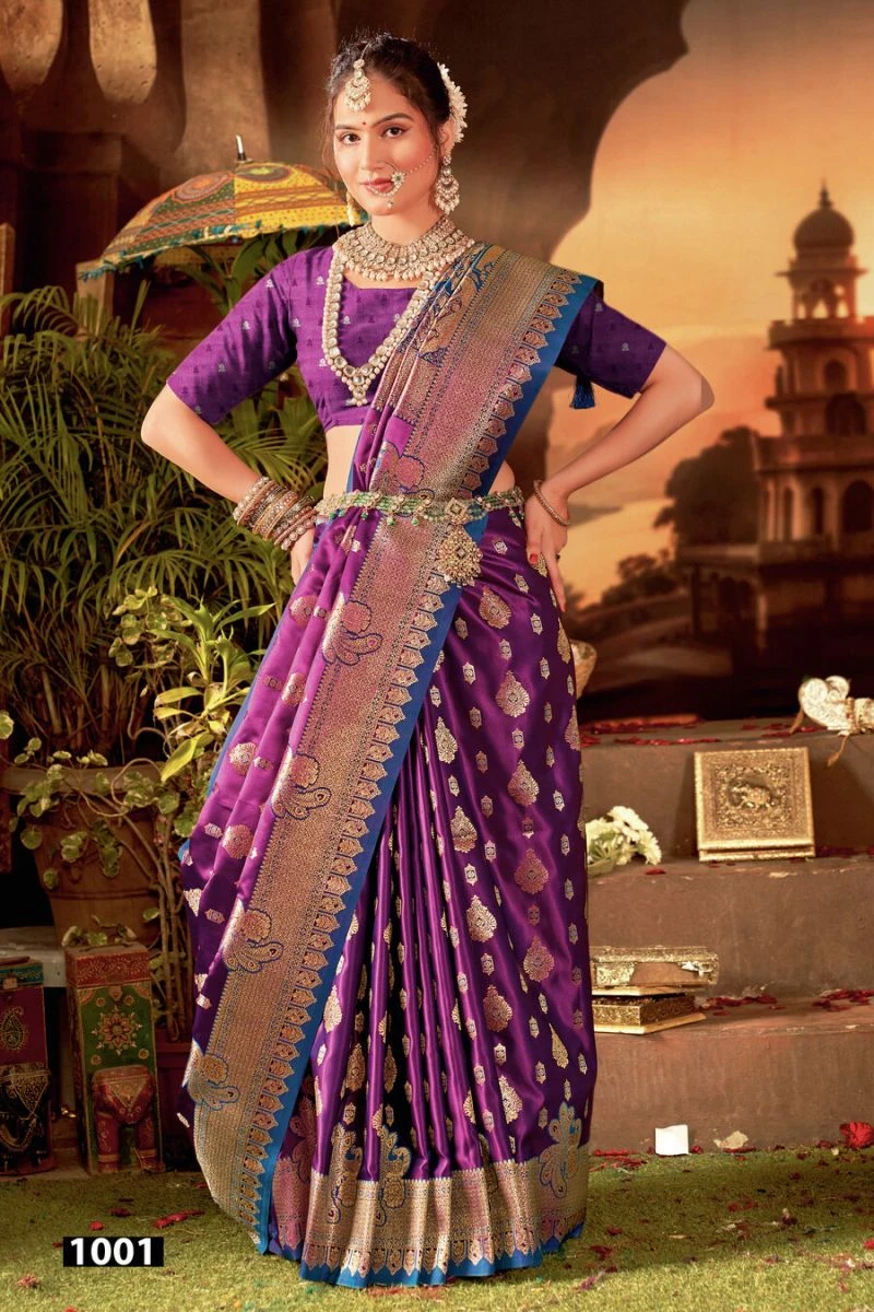 Saroj Kanha Satin Silk Vol 1 Satin Silk Zari Weaving Saree 3