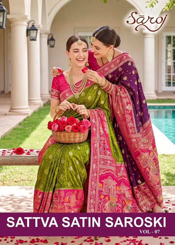 Saroj Sattva Satin Saroski Vol 7 Satin Silk Saree 1