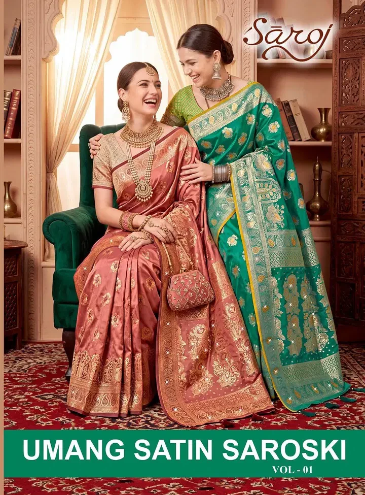 Saroj Umang Satin Saroski Vol 1 Satin Silk Saree Collection 1