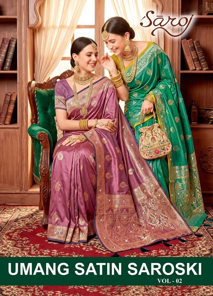 Saroj Umang Satin Saroski Vol 2 Satin Silk Saree Collection