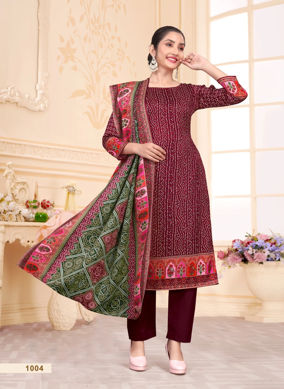 SAT Pashmina Shwal Suit Vol 18 12