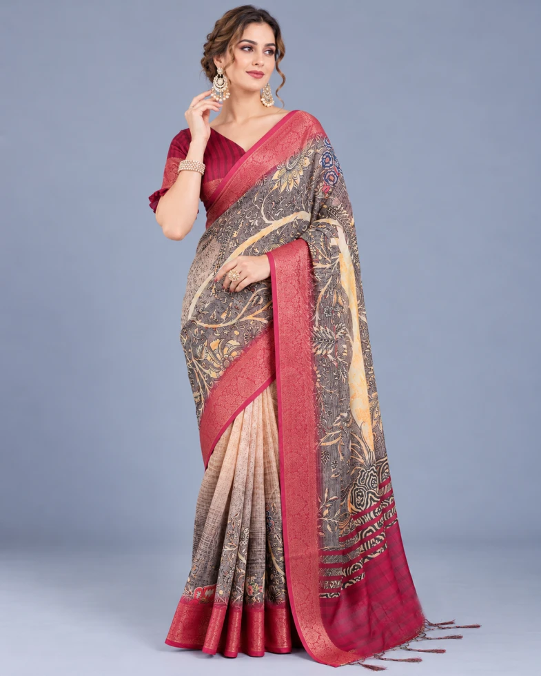 Schc Swara G Linen Handloom Weaving Saree Collection 8