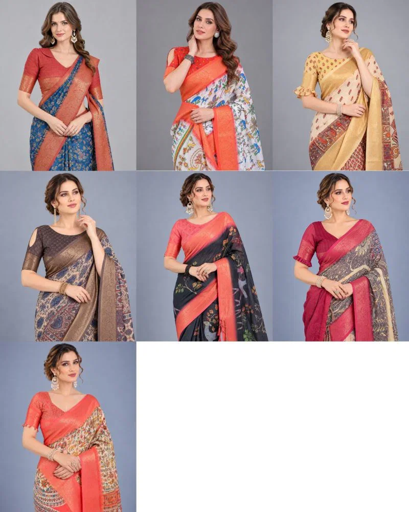 Schc Swara G Linen Handloom Weaving Saree Collection 9