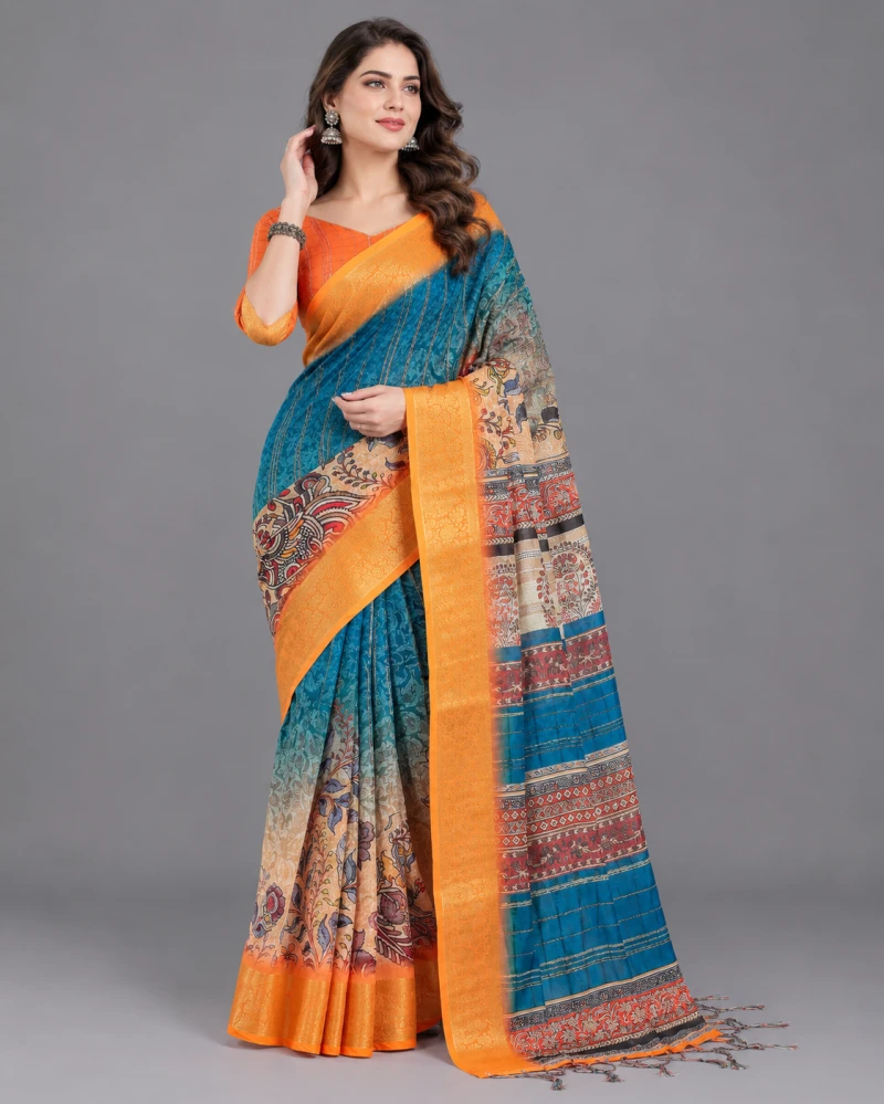 Schc Swara H Linen Zari Border Saree Collection 2