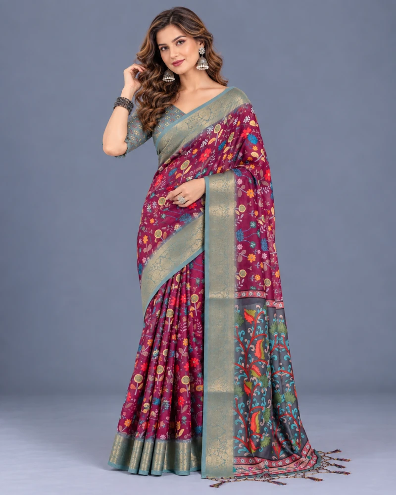 Schc Swara H Linen Zari Border Saree Collection 4