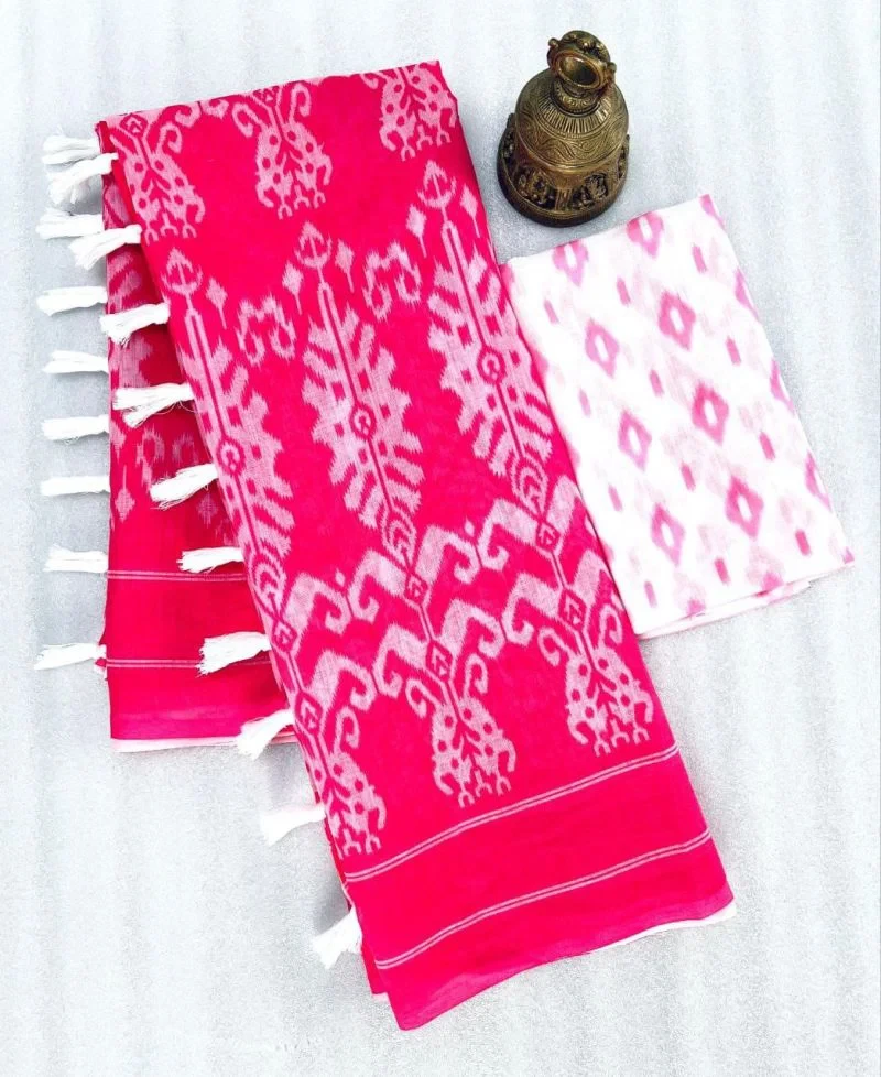 Sckr Ikkat E Linen Woven Ikkat Printed Saree Collection 5