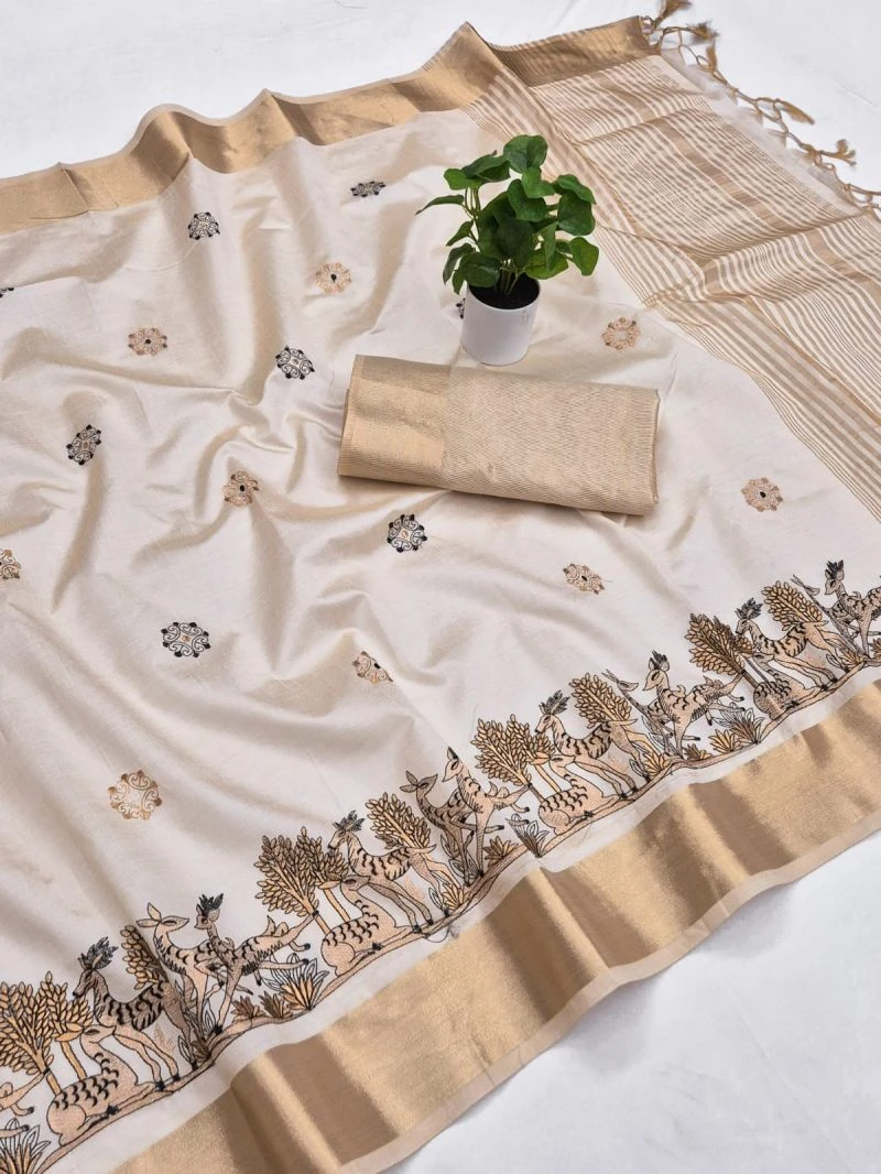 Scwt Baarat Assam Silk Embroidered Saree Collection 2