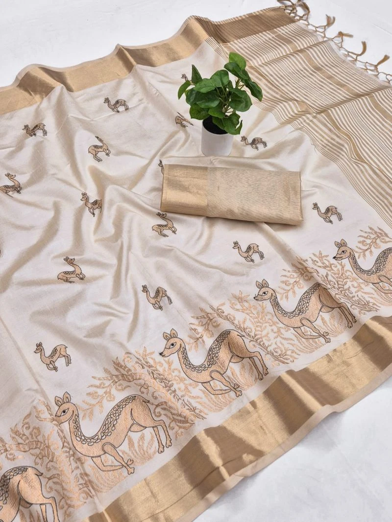 Scwt Baarat Assam Silk Embroidered Saree Collection 3