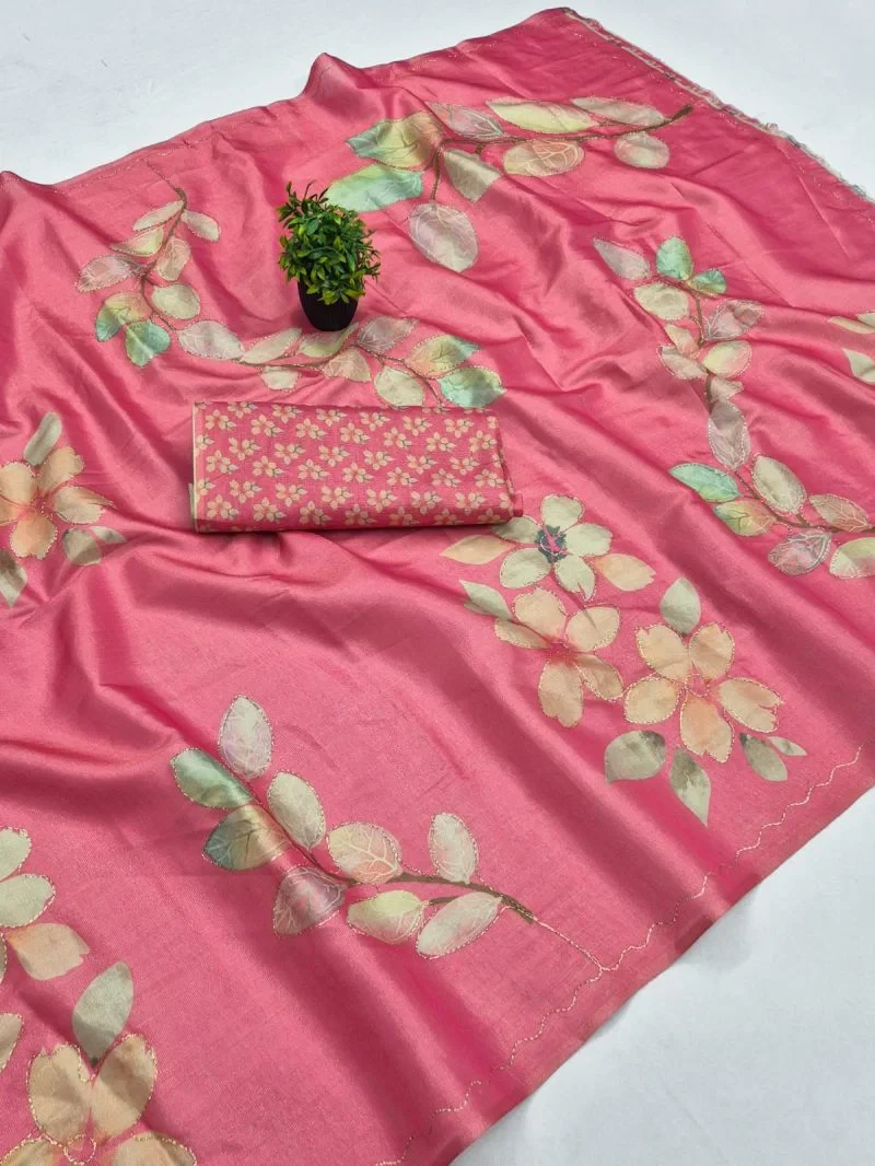 Scwt Erode Cotton Two Tone Aari Worked Saree Collection 1