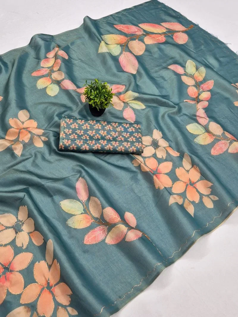 Scwt Erode Cotton Two Tone Aari Worked Saree Collection 4