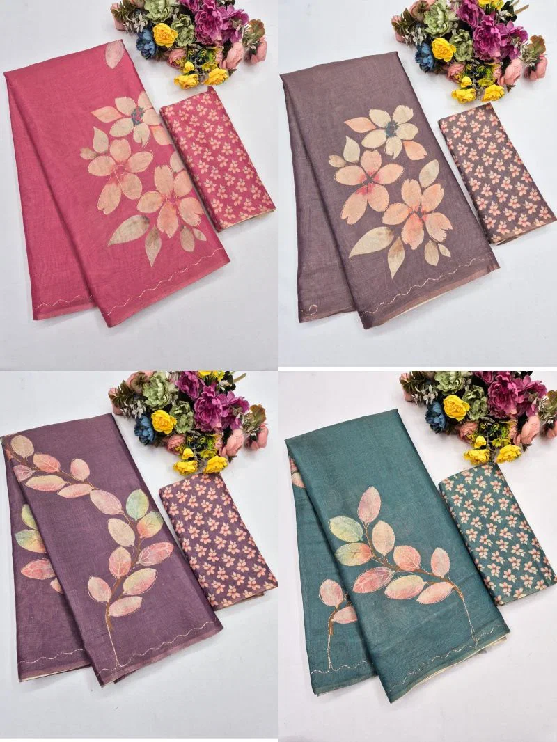 Scwt Erode Cotton Two Tone Aari Worked Saree Collection 5