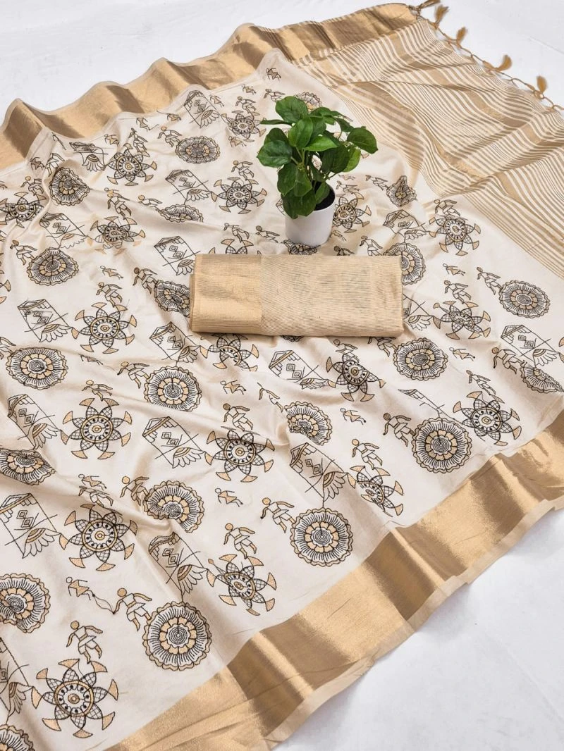 Scwt Warli B Assam Silk Embroidered Saree Collection 2