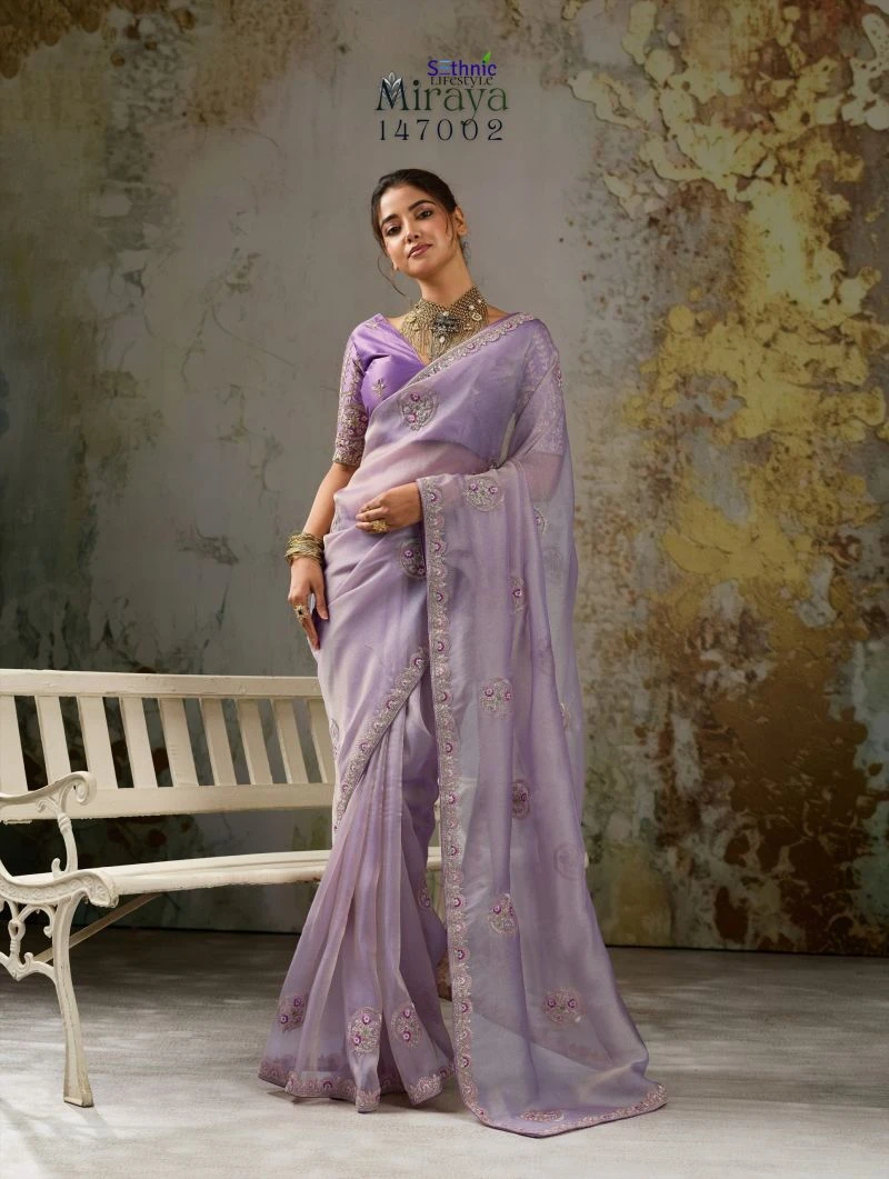 Sethnic Miraya Metallic Tissue Pita Zari And Thread Work Saree Collection 5