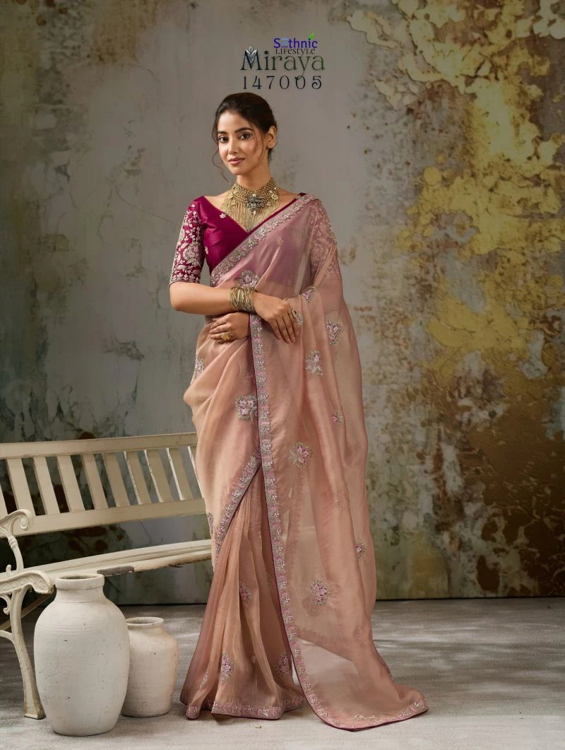 Sethnic Miraya Metallic Tissue Pita Zari And Thread Work Saree Collection 8